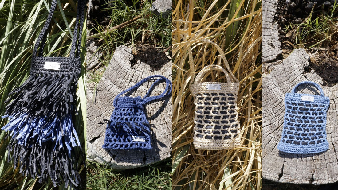 Bolsos de crochet hechos a mano: Serie CUATRO, exclusividad en rafia y artesanía slow