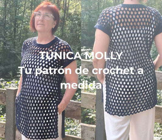 Túnica de crochet en punto aspa · Patrón PDF TÚNICA MOLLY