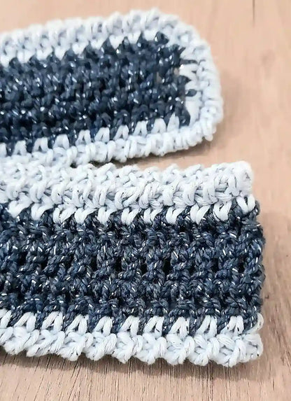 Detalle del cinturón del Kimono Constanza tejido a crochet con lana y algodón de EH NENA