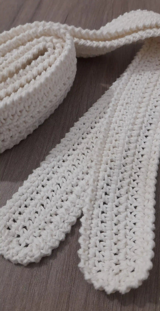 Cinturón del Kimono Constanza de EH NENA de color blanco tejido a crochet con algodón
