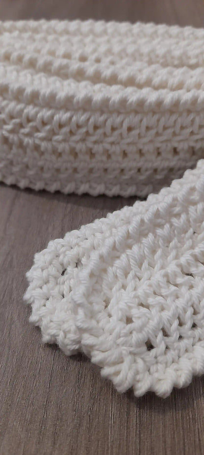 Cinturón del Kimono Constanza de EH NENA de color blanco tejido a crochet con algodón