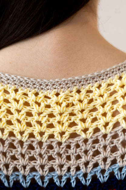 Vista detalle cuello espalda del Jersey del Verano multicolor