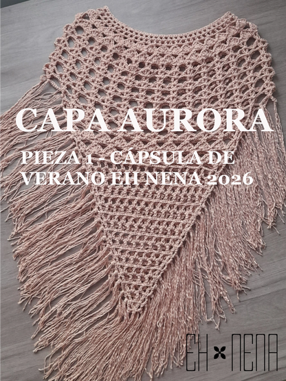 Patrón de crochet descargable en pdf de la Capa Aurora de la Capsula de verano EH NENA 2026