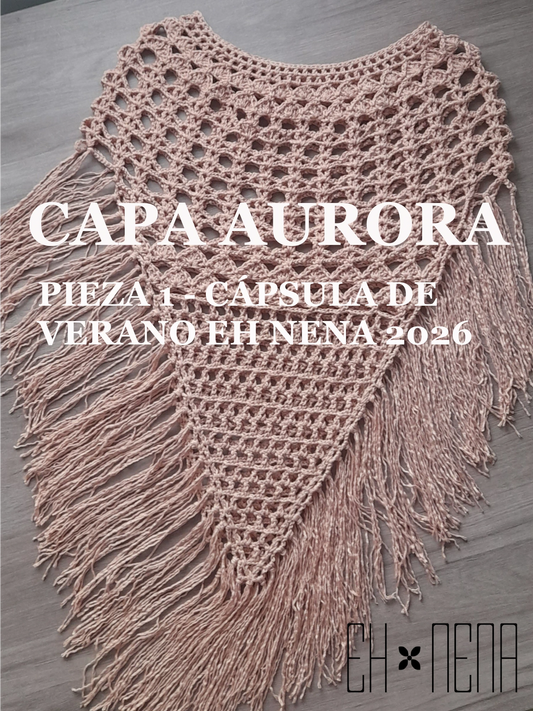 Patrón de crochet descargable en pdf de la Capa Aurora de la Capsula de verano EH NENA 2026